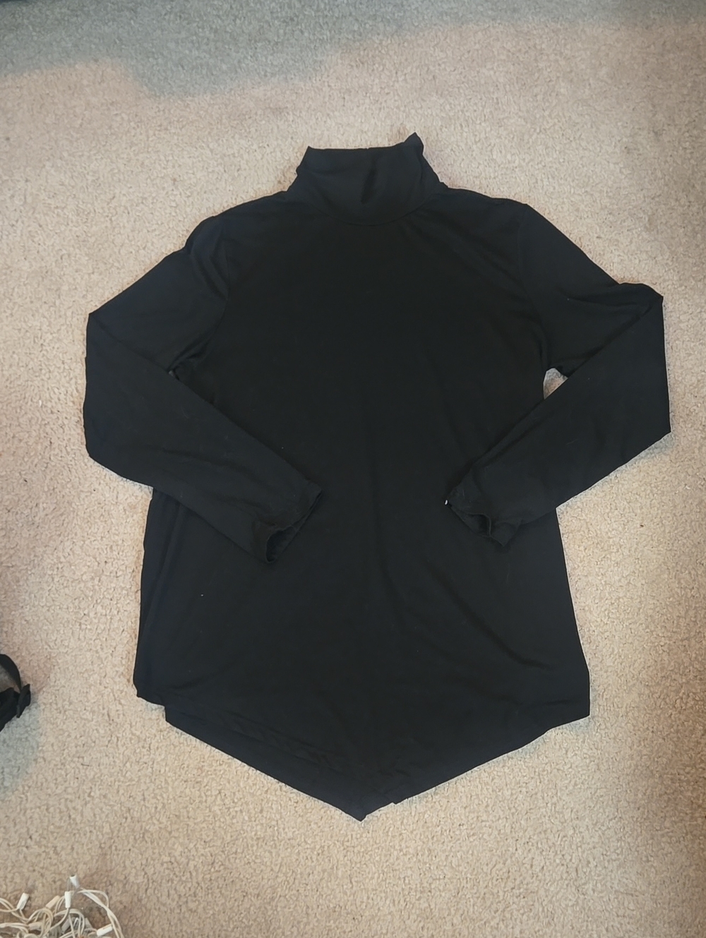 Black Long-Sleeve Turtleneck Tunic Top - Versatile Women’s Layering Piece